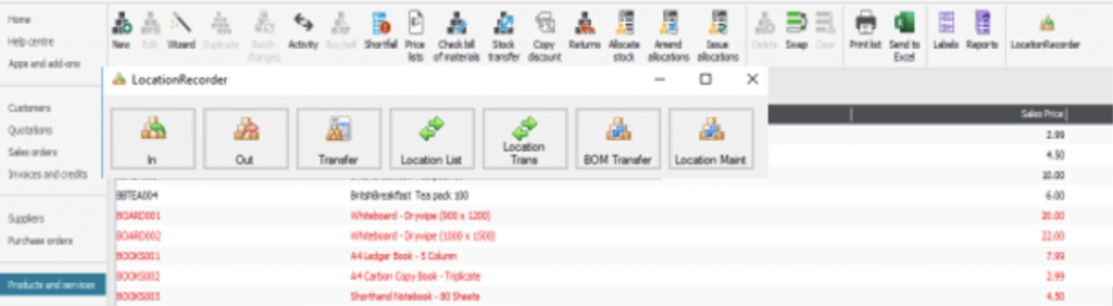 Location Recorder for Sage 50 Features