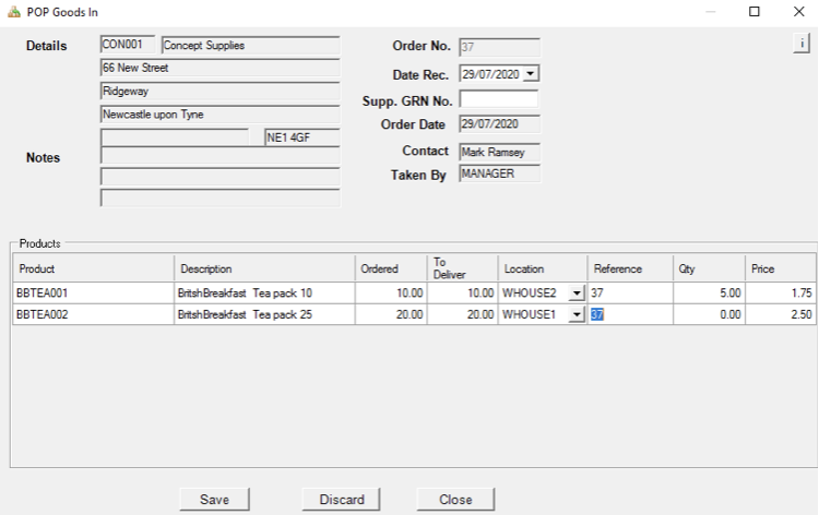 Location Recorder for Sage 50 - Purchase Orders